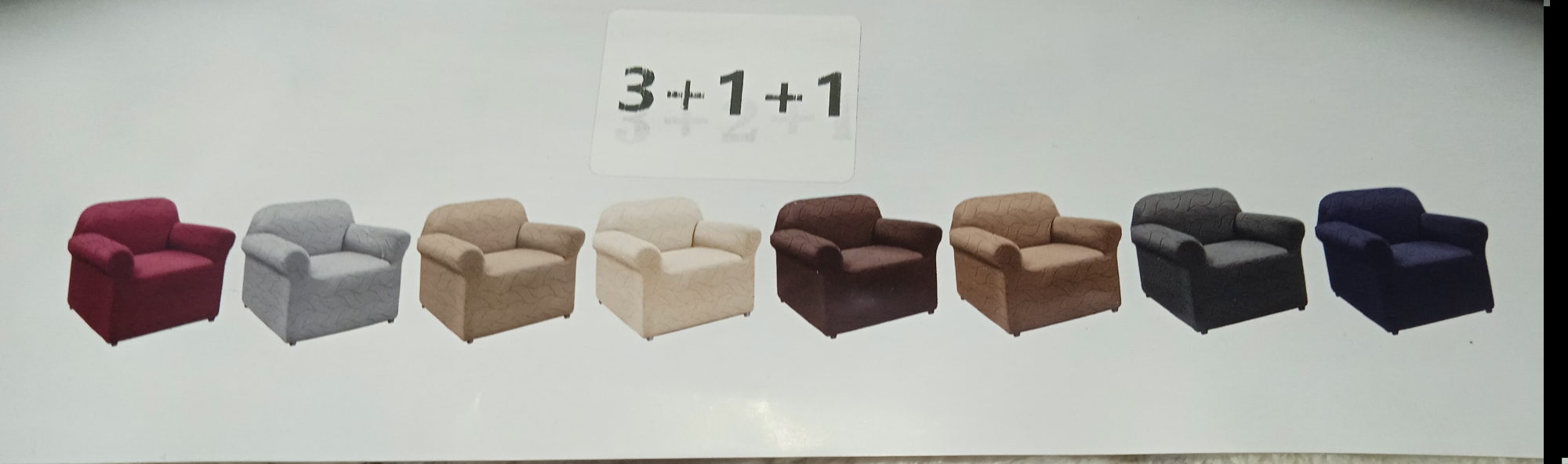 Combo Funda de Sillón 3 + 1 + 1 Cuerpo Elastizado y Texturizada - Imagen 2
