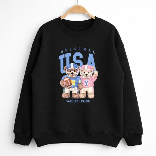 Unisex- Buzo Ov Cuello Redondo Oso Usa