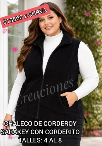 Chaleco de Corderoy con Piel/corderito por Dentro en Talles Grandes!