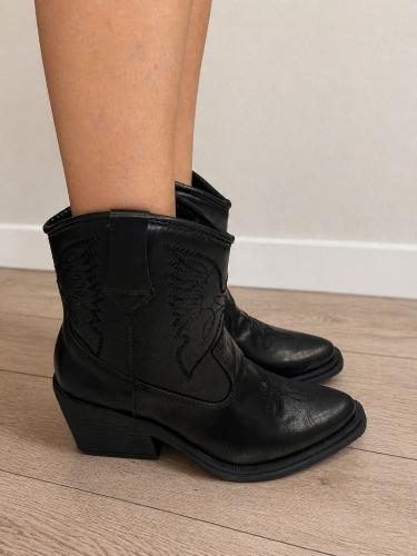 Botas Texanas Mujer Cortas Ecocuero Bordadas - Miniatura 3