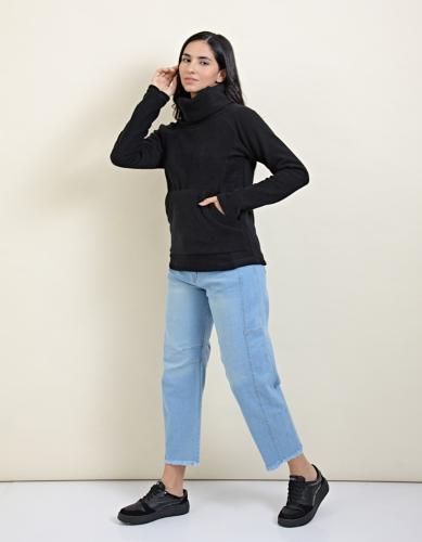 Buzo Polar Cuello Alto Negro - Miniatura 4