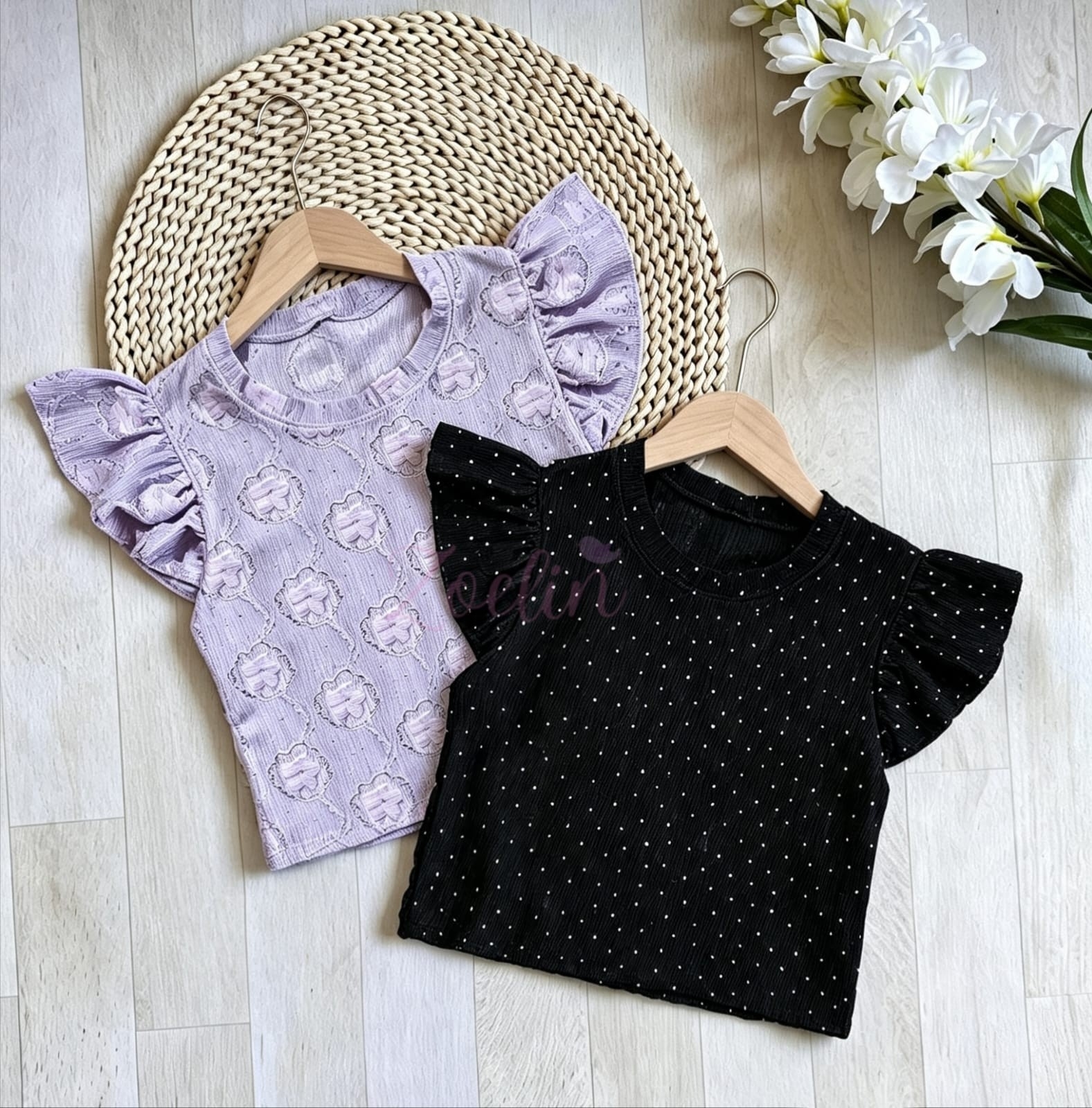 Remera Broderi  Flores con Brillo Elastizado - Imagen 2