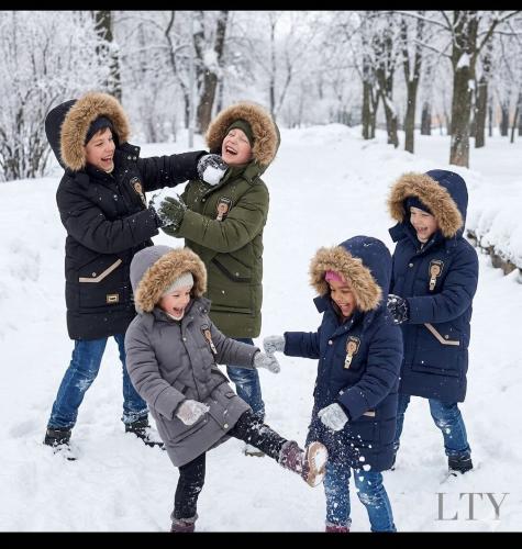 Camperon Campera Tapado Niño Frizado Capucha Abrigo Importado - Miniatura 4