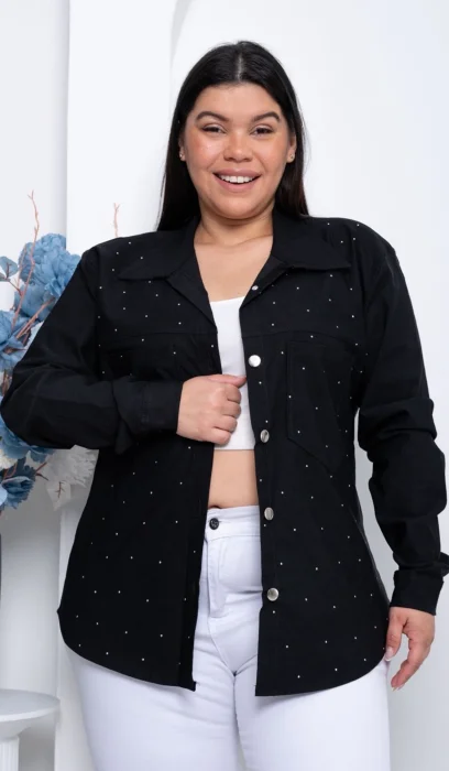 Camisaco Bengalina Full Strass