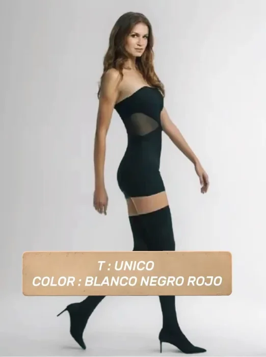 Cocot Bucanera Lycra con Liga de Silicona Blanco Piel Negro Rojo