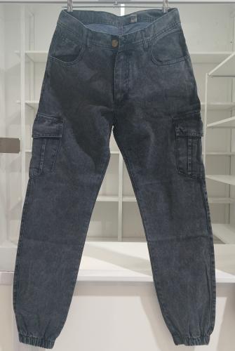 Pantalón Moom Jogger Cargo Gris Matiz Lila - Roto / Liso - Miniatura 3