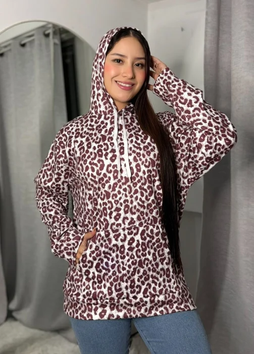 Super Maxi Buzo Darlon Animal Print Excelente Calidad