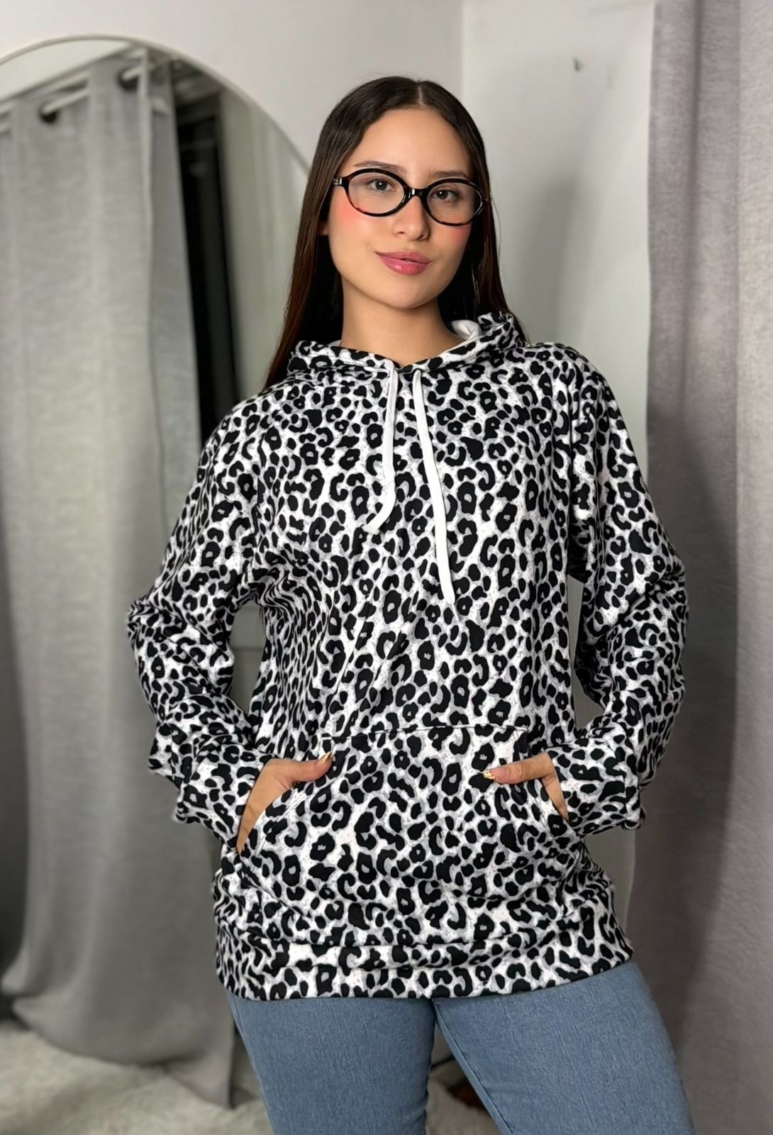 Super Maxi Buzo Darlon Animal Print Excelente Calidad - Imagen 6