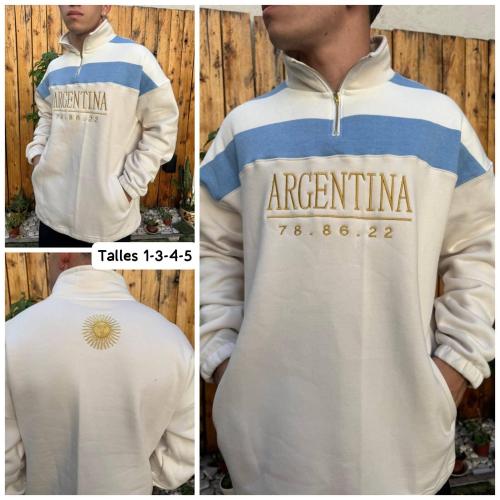 Buzos Friza Invisible Premium de Hombre Argentina Bordado - Miniatura 3