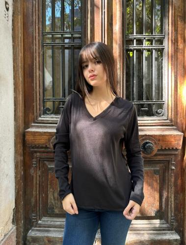 Remera Morley Cuello V "bianca" - Miniatura 4