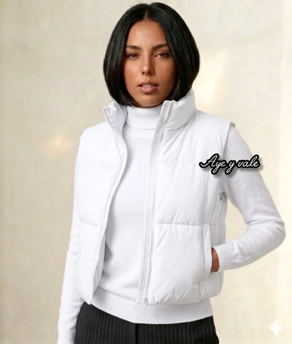 Chaleco Puffer con Bolsillo de Mujer