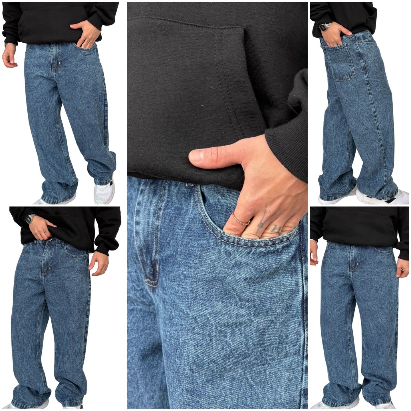 Jeans Baggy Azul Nevado - Imagen 5