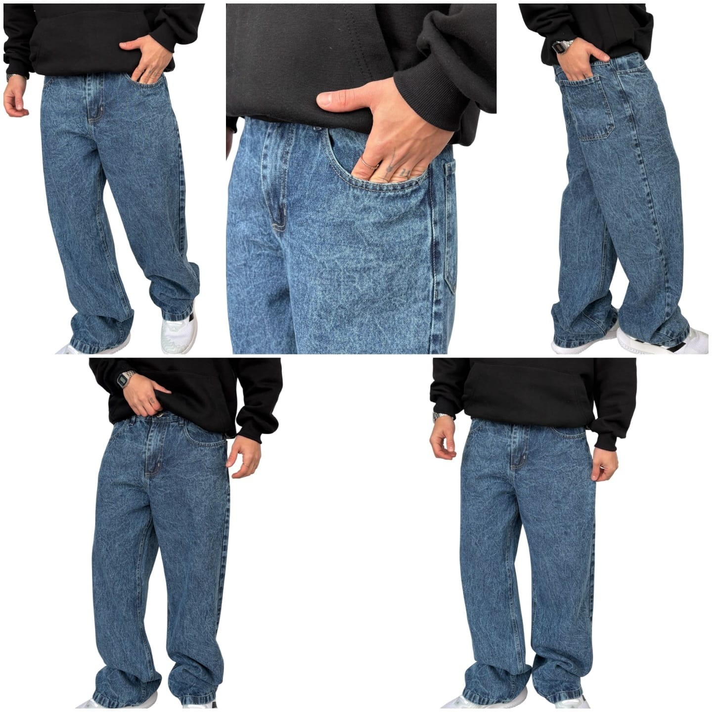 Jeans Baggy Azul Nevado - Imagen 6