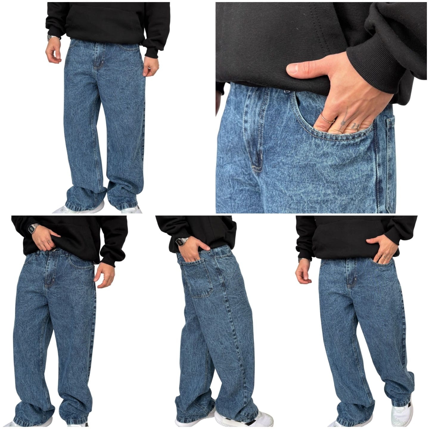 Jeans Baggy Azul Nevado - Imagen 7