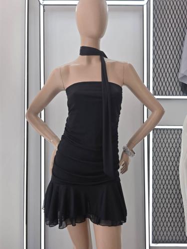 Vestido Strapless Tul con Strass