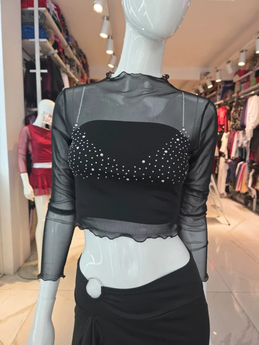 Remera Tul Hotfix Corpiño