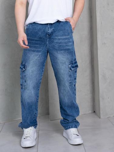 Baggy Cargo Azul con Bigotes