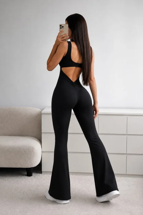 Catsuit Escote Cuadrado Frunce Atrás Musculosa