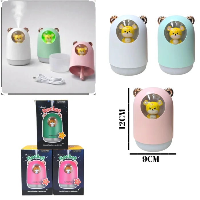 Humidificador Ambiente 300ml Diseño Osa con Luces (jr-124)