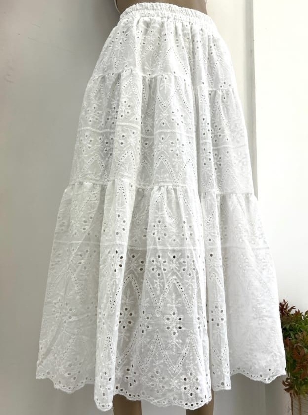 Pollera Coton Labrada 535 Importada - Imagen 2
