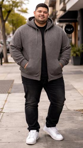 Campera Frizada Gris Topo T.especial