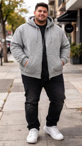 Campera Frizada Gris Melansh T.especial
