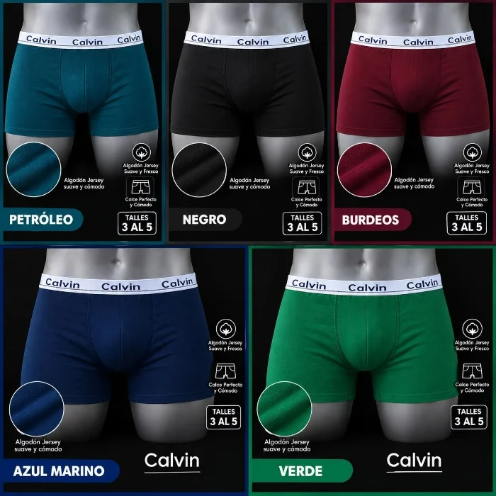 12 Boxer Calvin Hermosos Colores