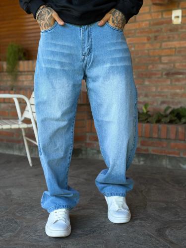Jeans Baggy Bordado de Cruz - Miniatura 3