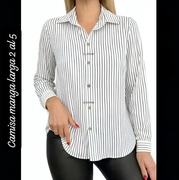 Camisas Rayadas Manga Larga ( Fibrana Poplin)