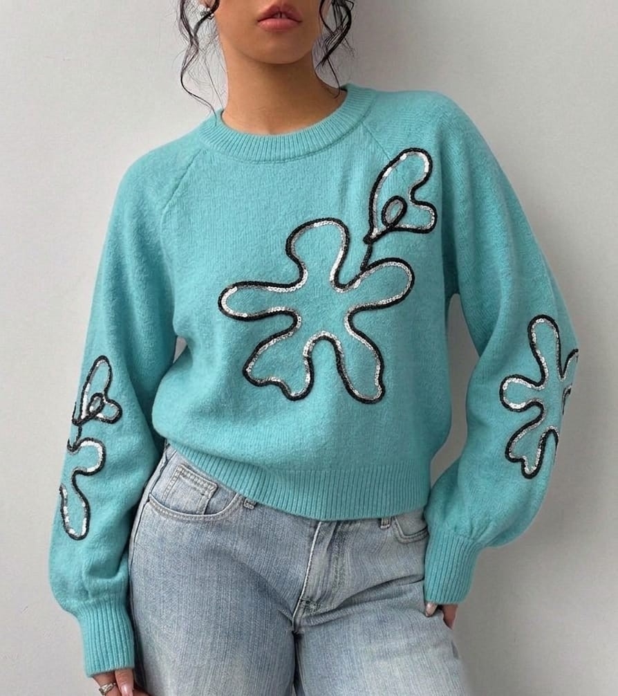 Sweater Importado con Lentejuelas - Imagen 1