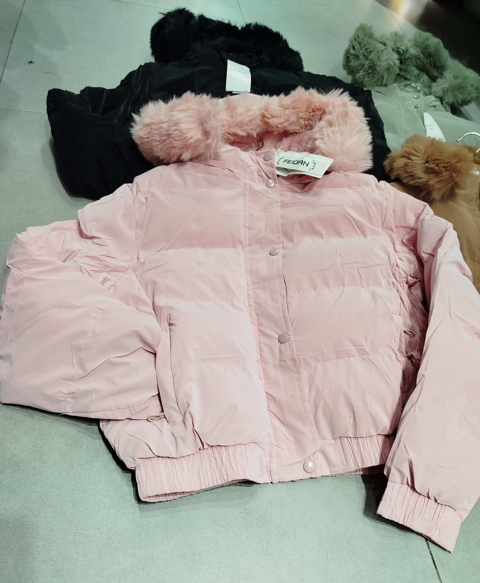 Puffer Dama con Piel Importado - Imagen 1