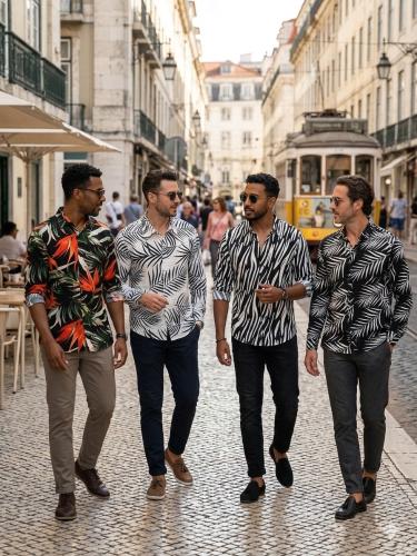 Camisas Estampados Fibrana Poplin