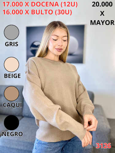 Sweater Boton Hombro 3126 - Miniatura 3