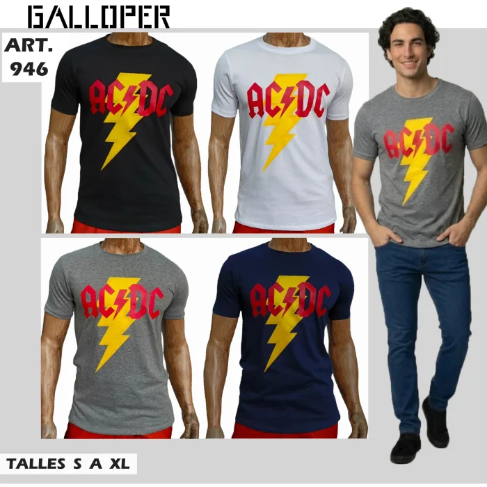 Remeras Algodón Peinado Acdc