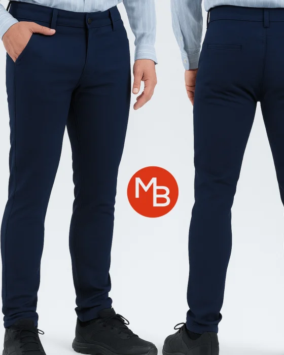 Pantalon Corte Chino Gabardina Elastizado Semi Chupin para Hombre