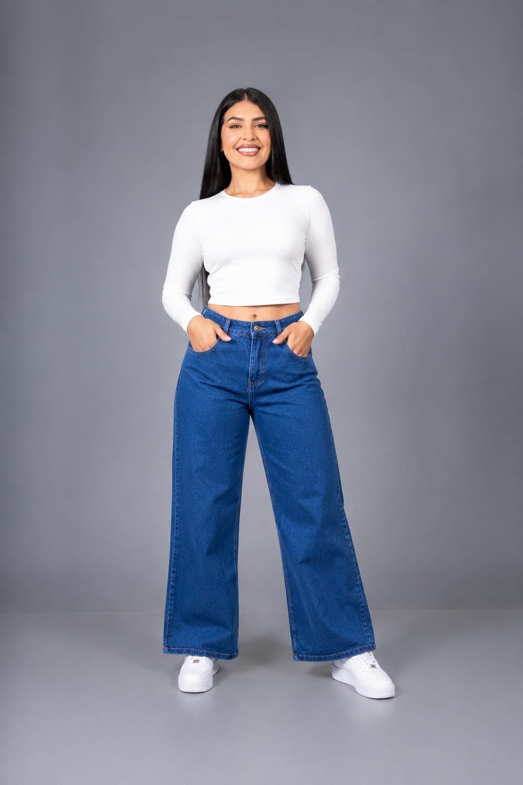 Wide Leg Azul Rigido - Imagen 2