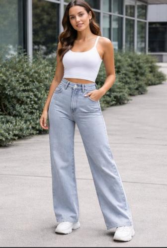 Wide Leg Celeste Cielo Rigido