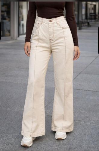 Jeans Naturales con  Line en Medio Tiro Medio