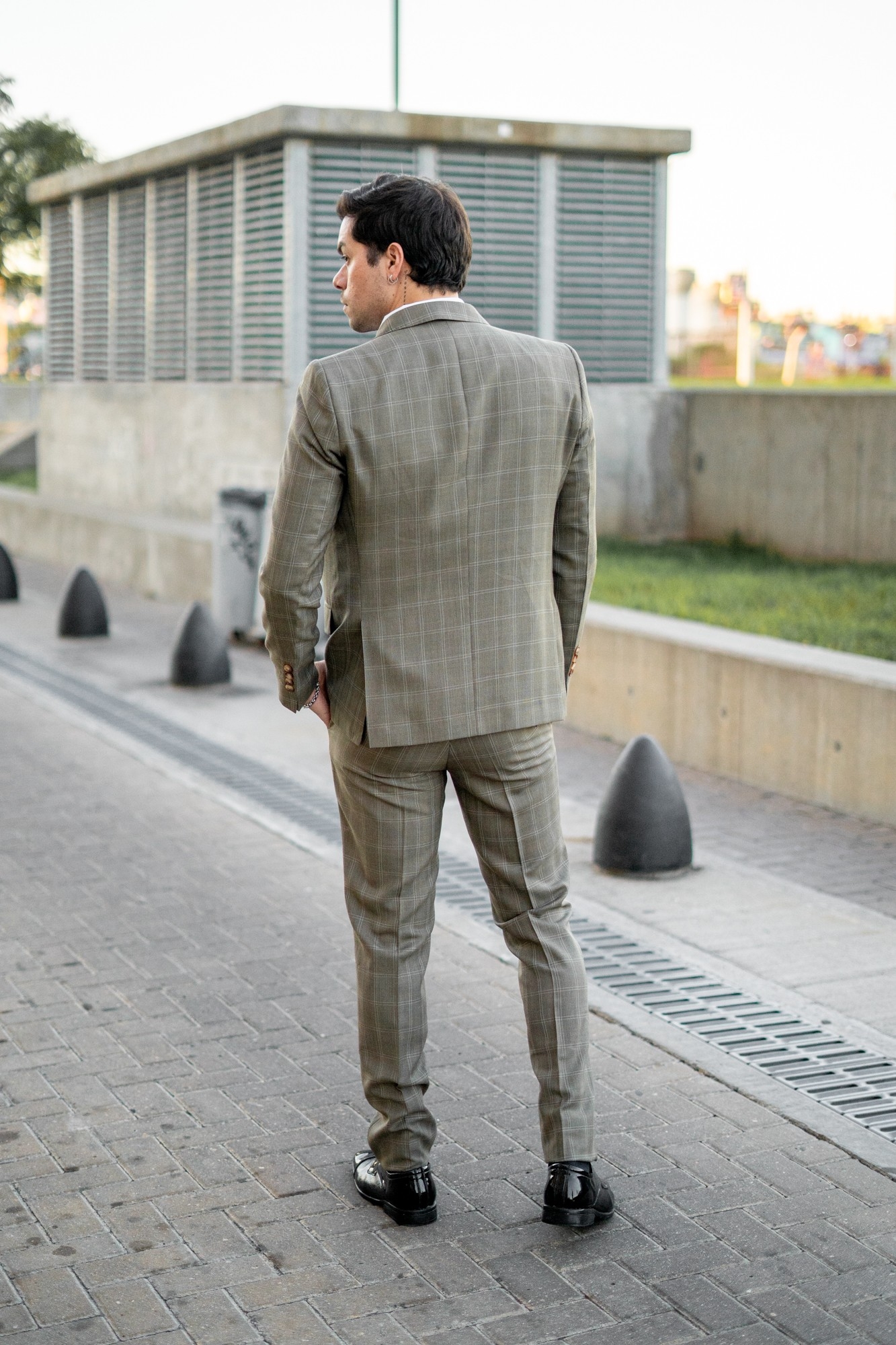 Traje de 3 Piezas Marrón S'100 a Cuadros - Imagen 7