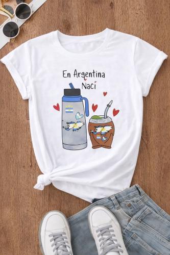Remera Algodon Peinado Argentina