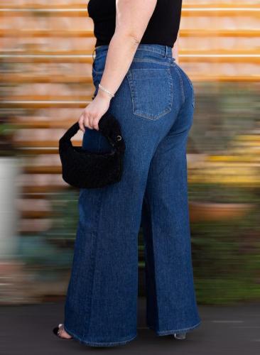 Wide Leg Especial Rígido Azul Localizado