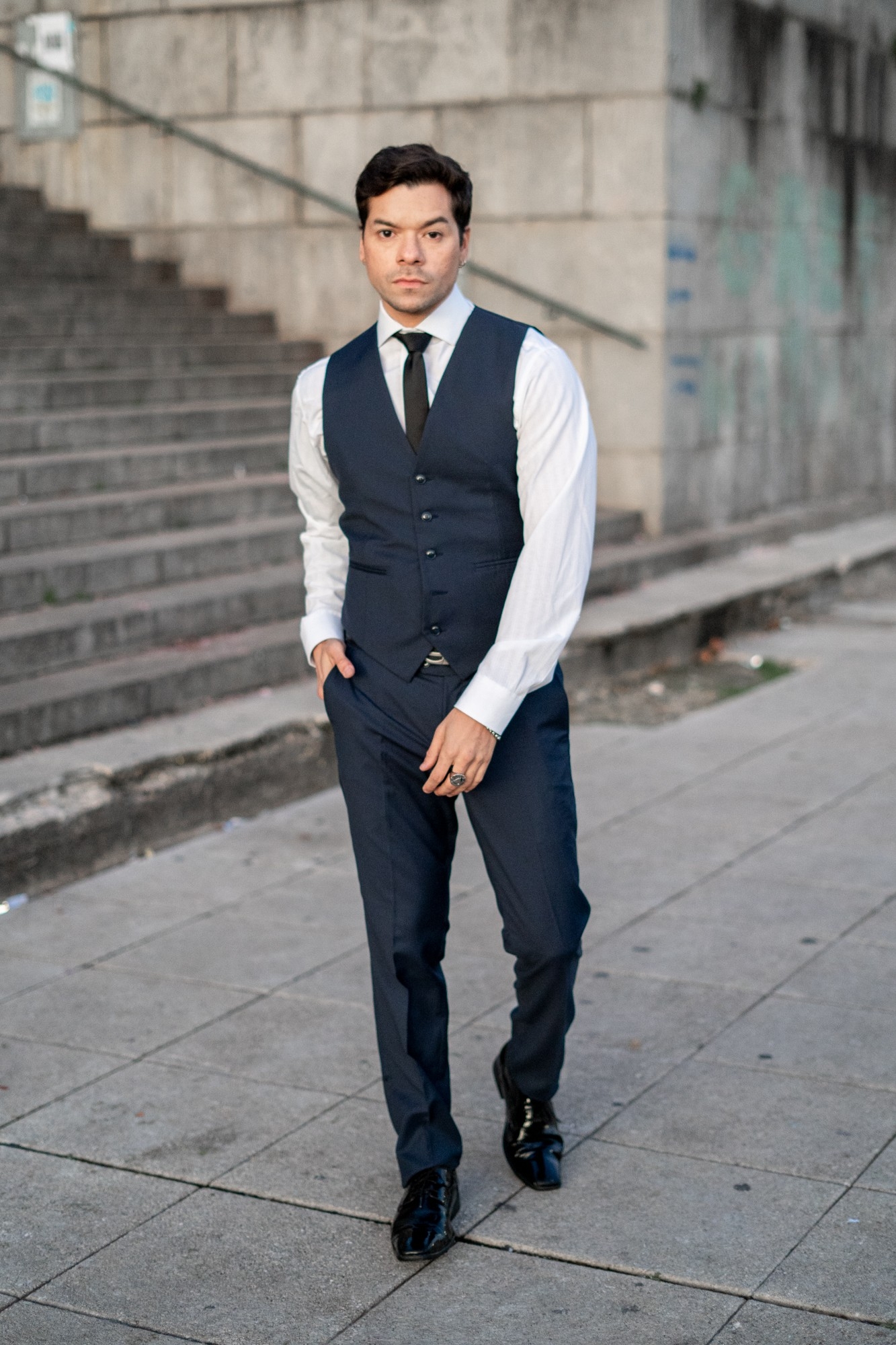Traje de 3 Piezas Azul Marino - Imagen 6