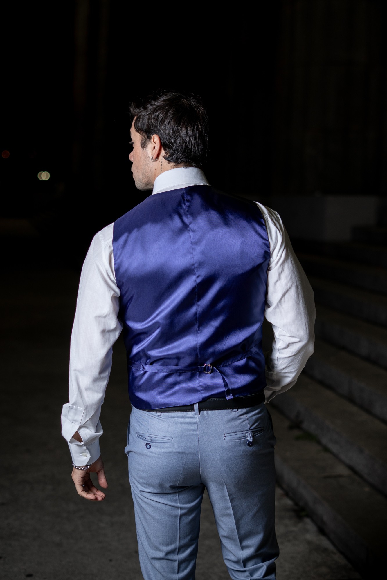Traje de Hombre  3 Piezas Celeste Acero - Imagen 8