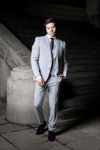 Saco Pantalón y Chalecos Gris Jaspeado