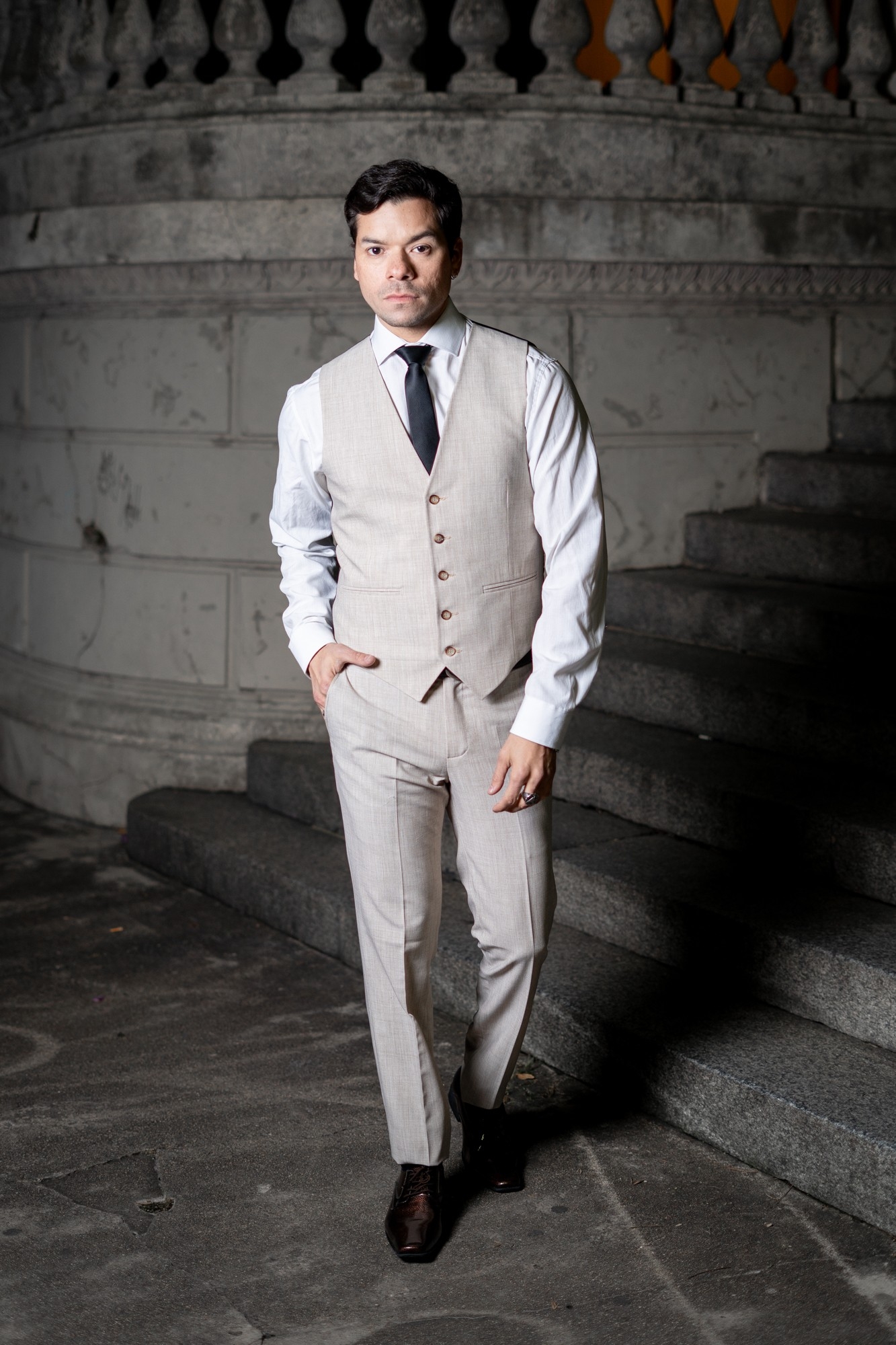 Traje de Hombre S' 100  Beige Melange - Imagen 5