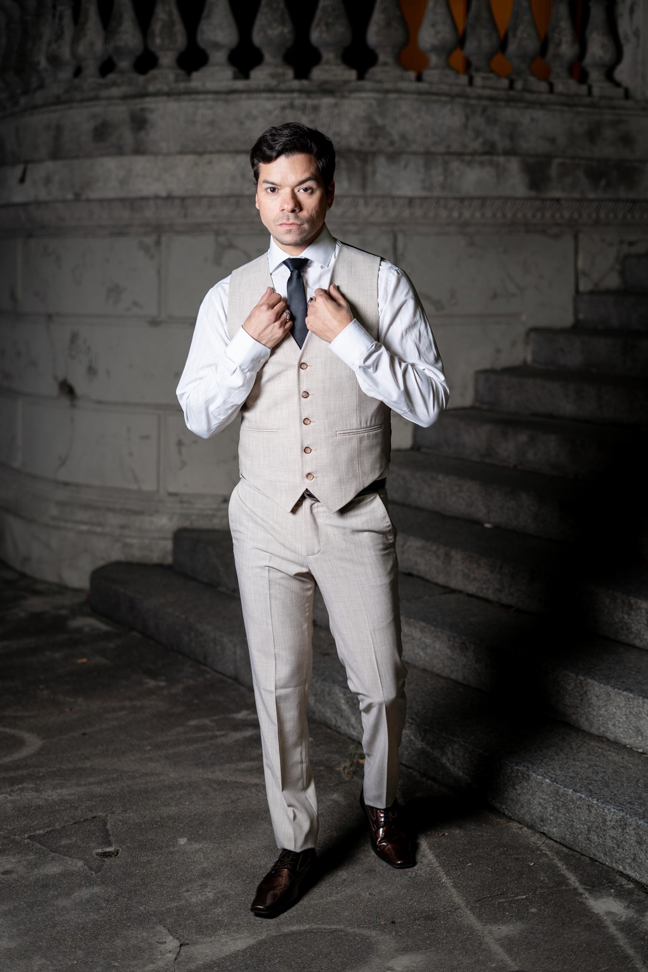 Traje de Hombre S' 100  Beige Melange - Imagen 6