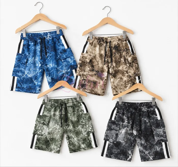 Short Cargo Batik con Lineas Rustico Peinado