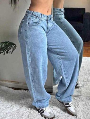 Jeans Baggy  con Regulador Celeste Nevado
