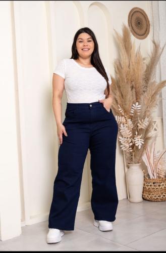 Jeans Wide Leg Azul Oscuro - Miniatura 3