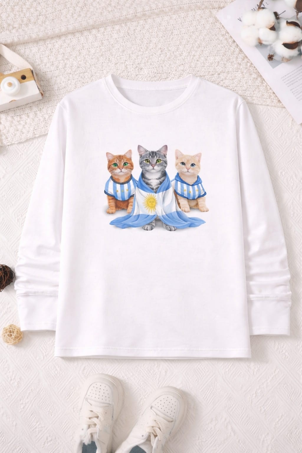 Camiseta M/l Gatitos Arg - Imagen 1